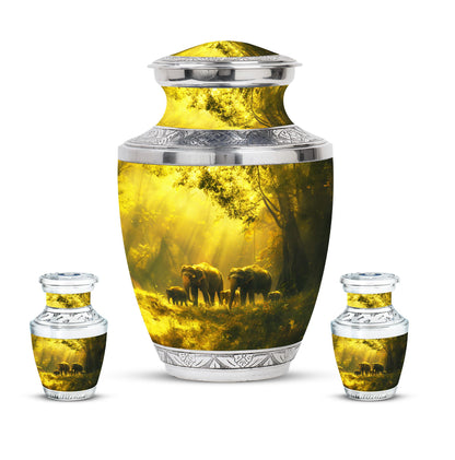 Personalized Elephant Cremation Urn for Human Ashes - 10-inch, 200 cu in - Yatskia