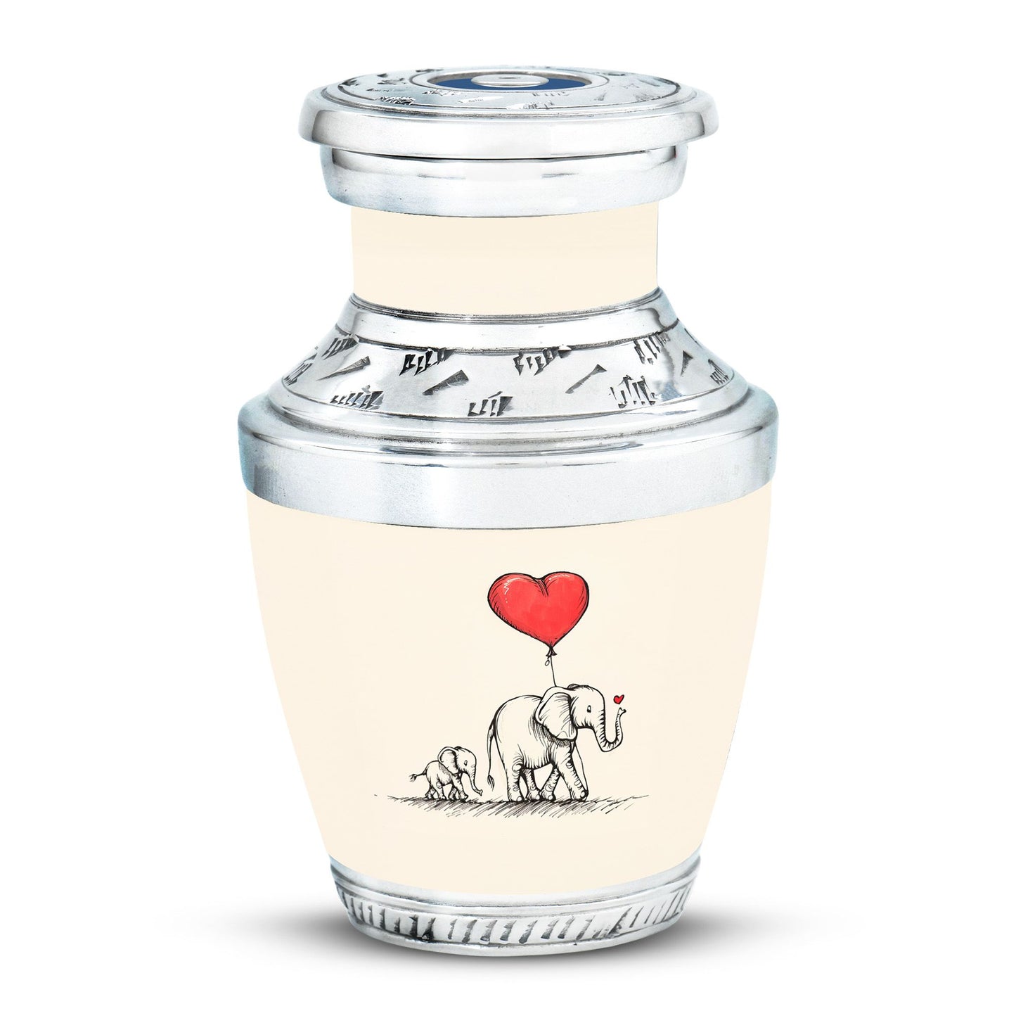 Personalized Elephant Keepsake Urn for Human Ashes - 10-inch, 200 cu in - Yatskia