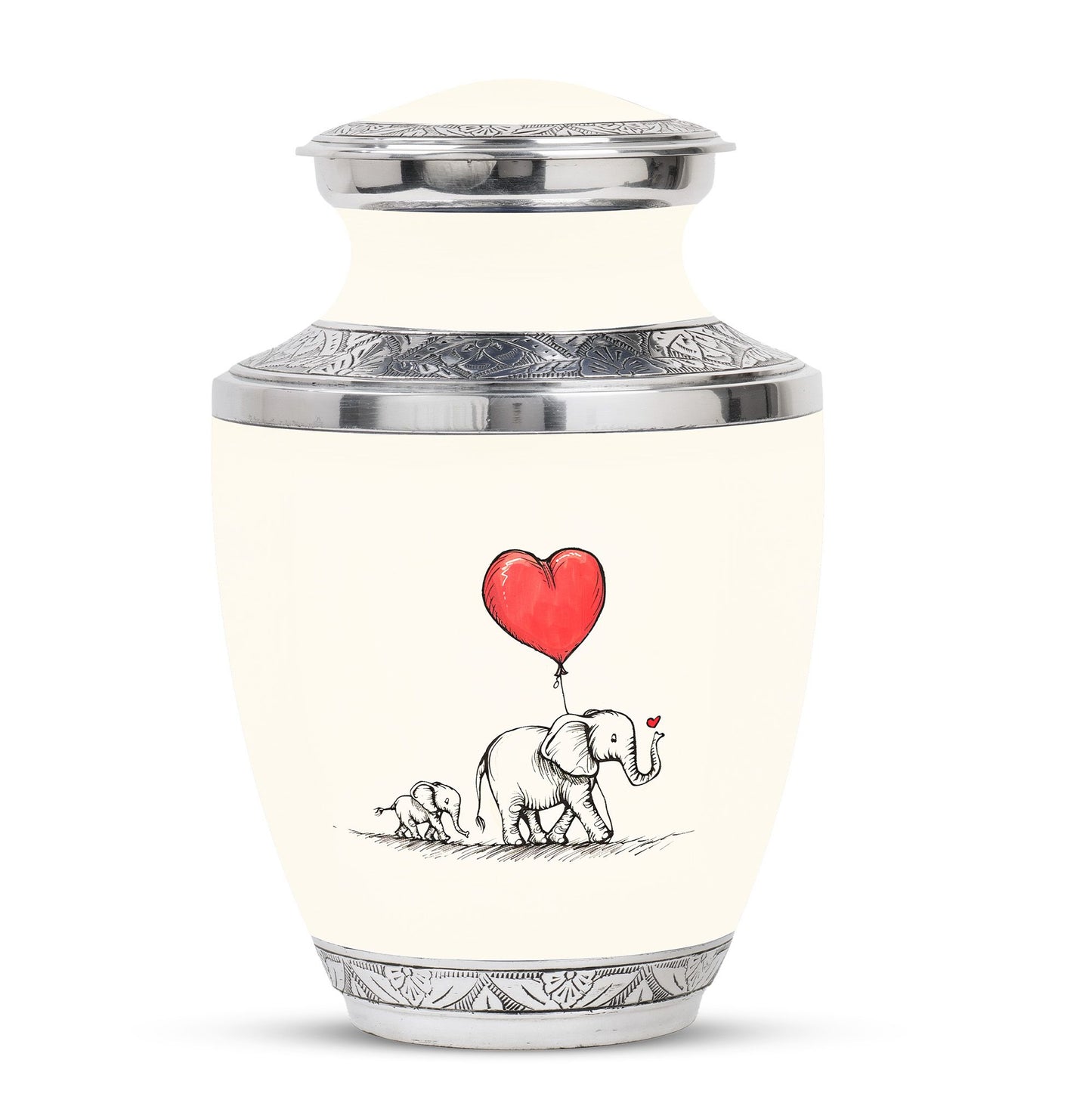 Personalized Elephant Keepsake Urn for Human Ashes - 10-inch, 200 cu in - Yatskia