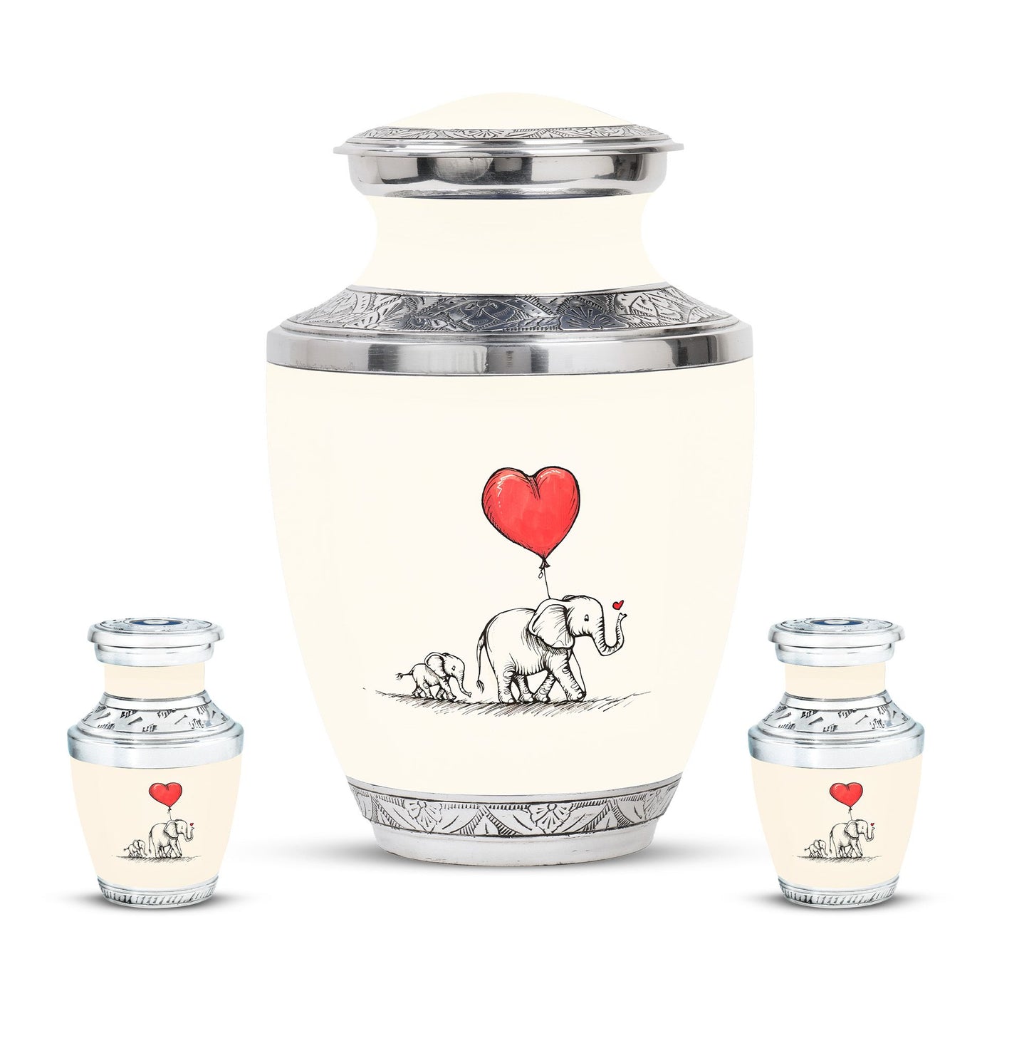 Personalized Elephant Keepsake Urn for Human Ashes - 10-inch, 200 cu in - Yatskia