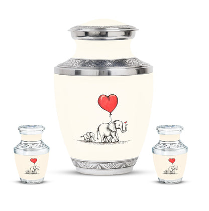 Personalized Elephant Keepsake Urn for Human Ashes - 10-inch, 200 cu in - Yatskia