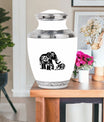 Elephant Family Medium Urn Funeral, Ashes Memorial Urn
