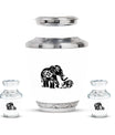 Elephant Family Medium Urn Funeral, Ashes Memorial Urn