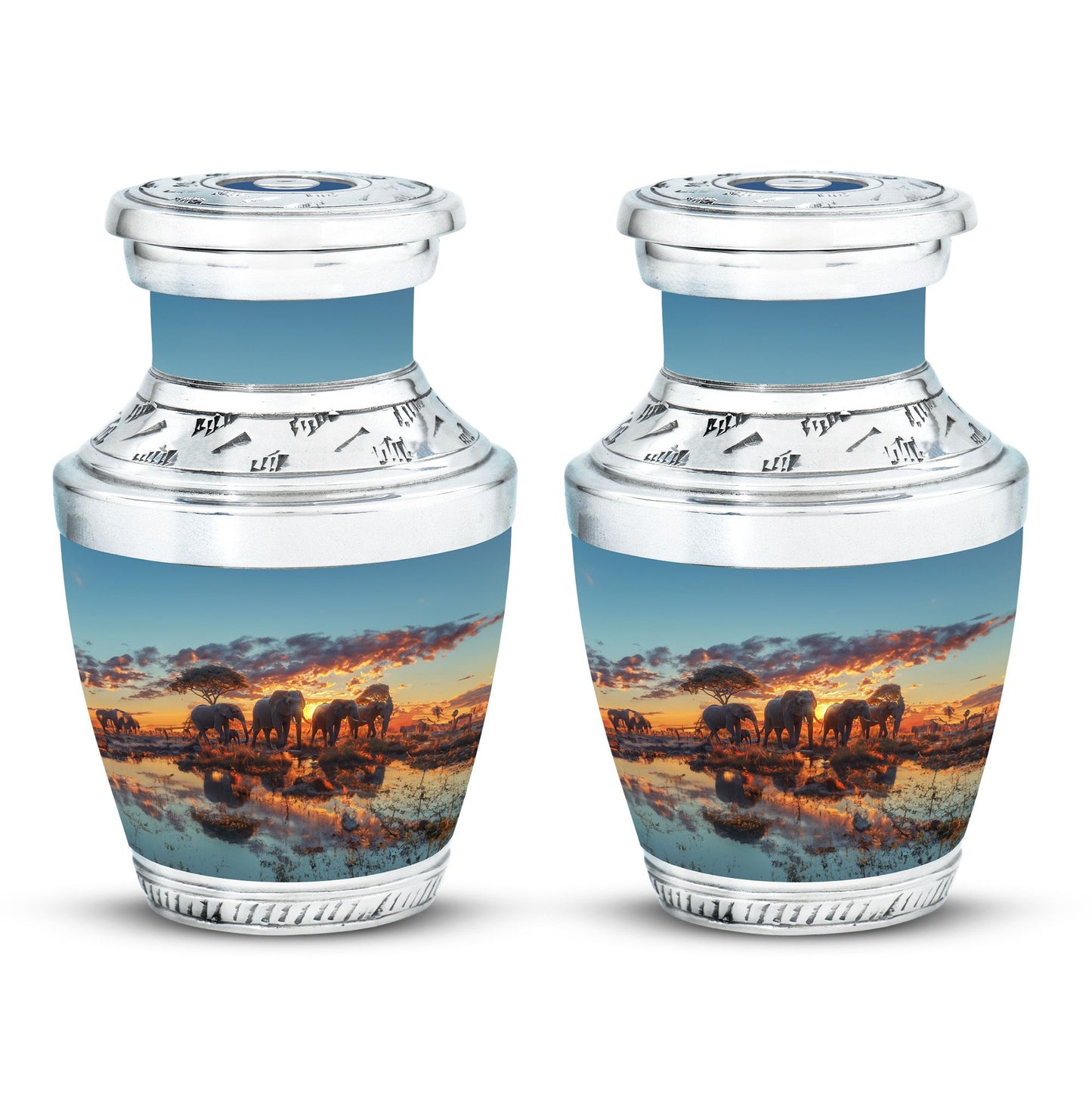 Personalized Elephant Cremation Urn for Human Ashes - 10-inch, 200 cu in - Yatskia