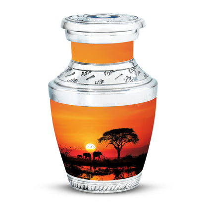 Personalized Elephant Keepsake Urn for Human Ashes - 10-inch, 200 cu in - Yatskia