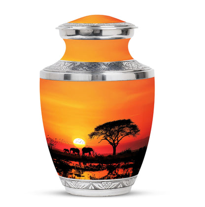 Personalized Elephant Keepsake Urn for Human Ashes - 10-inch, 200 cu in - Yatskia