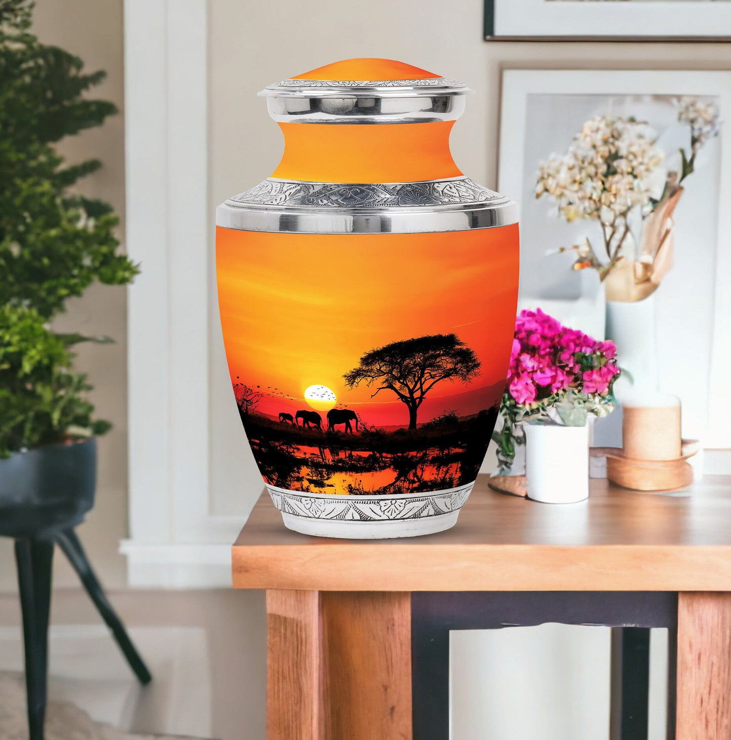 Personalized Elephant Keepsake Urn for Human Ashes - 10-inch, 200 cu in - Yatskia