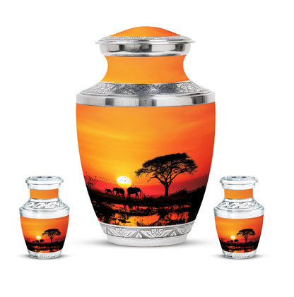 Personalized Elephant Keepsake Urn for Human Ashes - 10-inch, 200 cu in - Yatskia