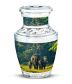 Elephant Family A Small Urn For Ashes Funeral, Ashes Cremation Urn