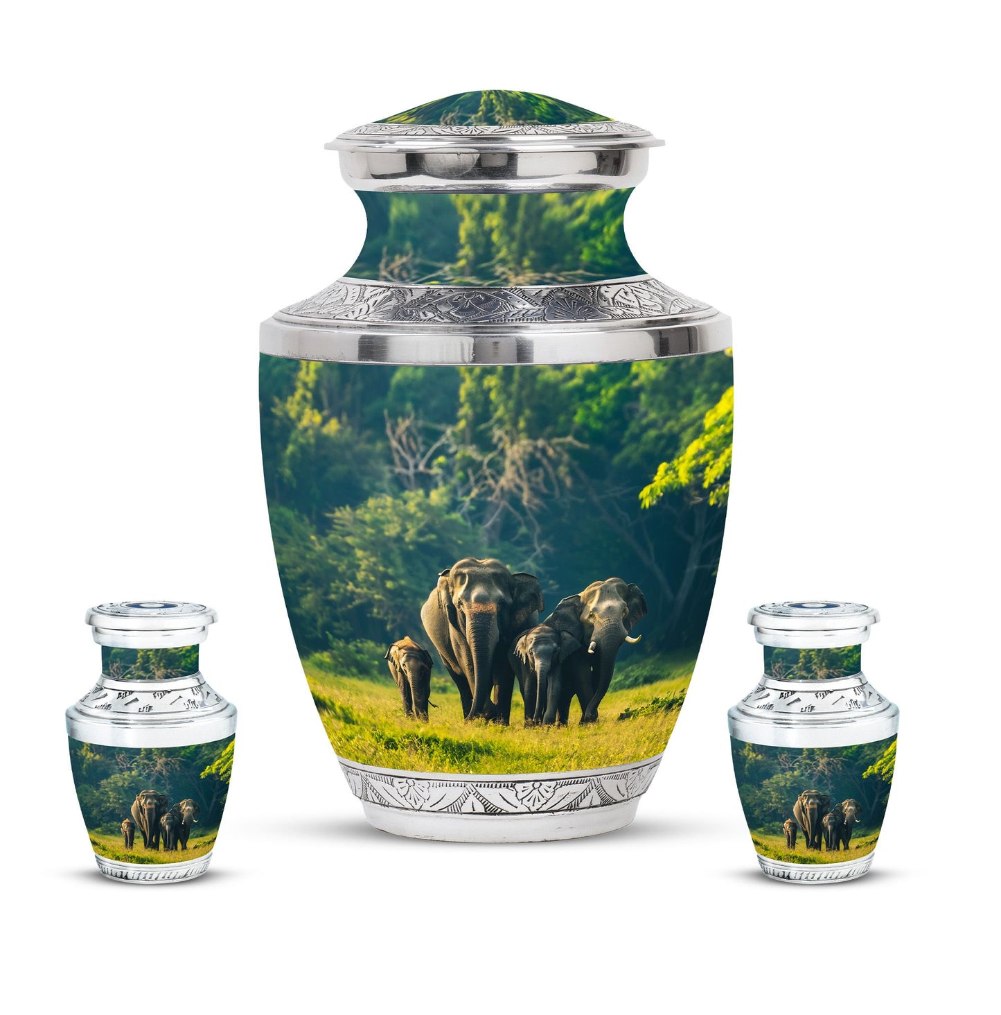 Personalized Elephant Memorial Urn for Human Ashes - 10-inch, 200 cu in - Yatskia