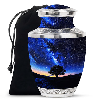Personalized Galaxy Cremation Urn for Human Ashes - 10-inch, 200 cu in - Yatskia