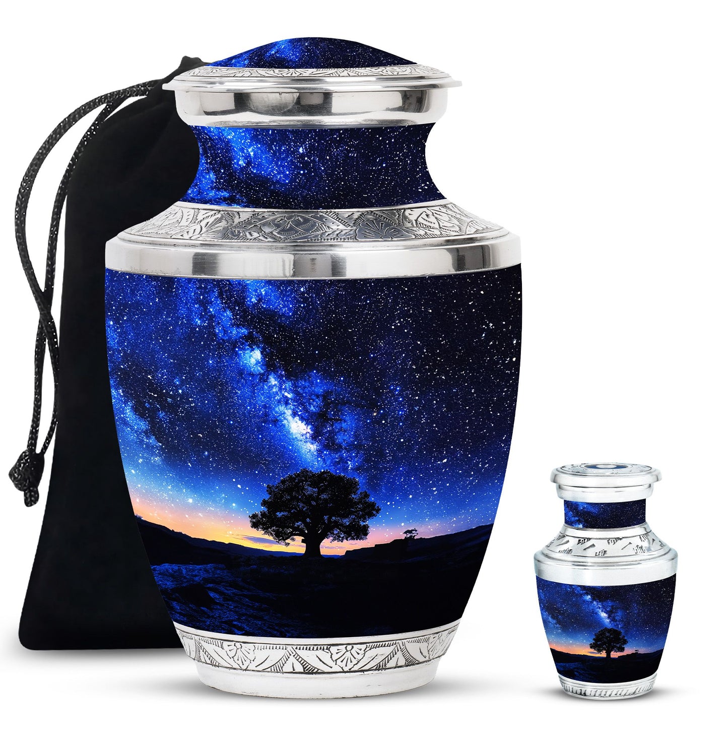 Personalized Galaxy Cremation Urn for Human Ashes - 10-inch, 200 cu in - Yatskia