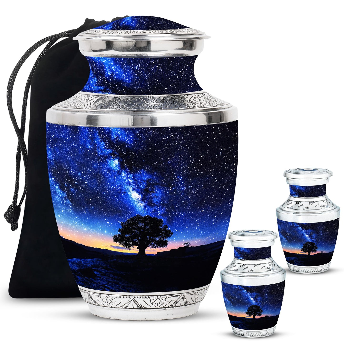 Personalized Galaxy Cremation Urn for Human Ashes - 10-inch, 200 cu in - Yatskia