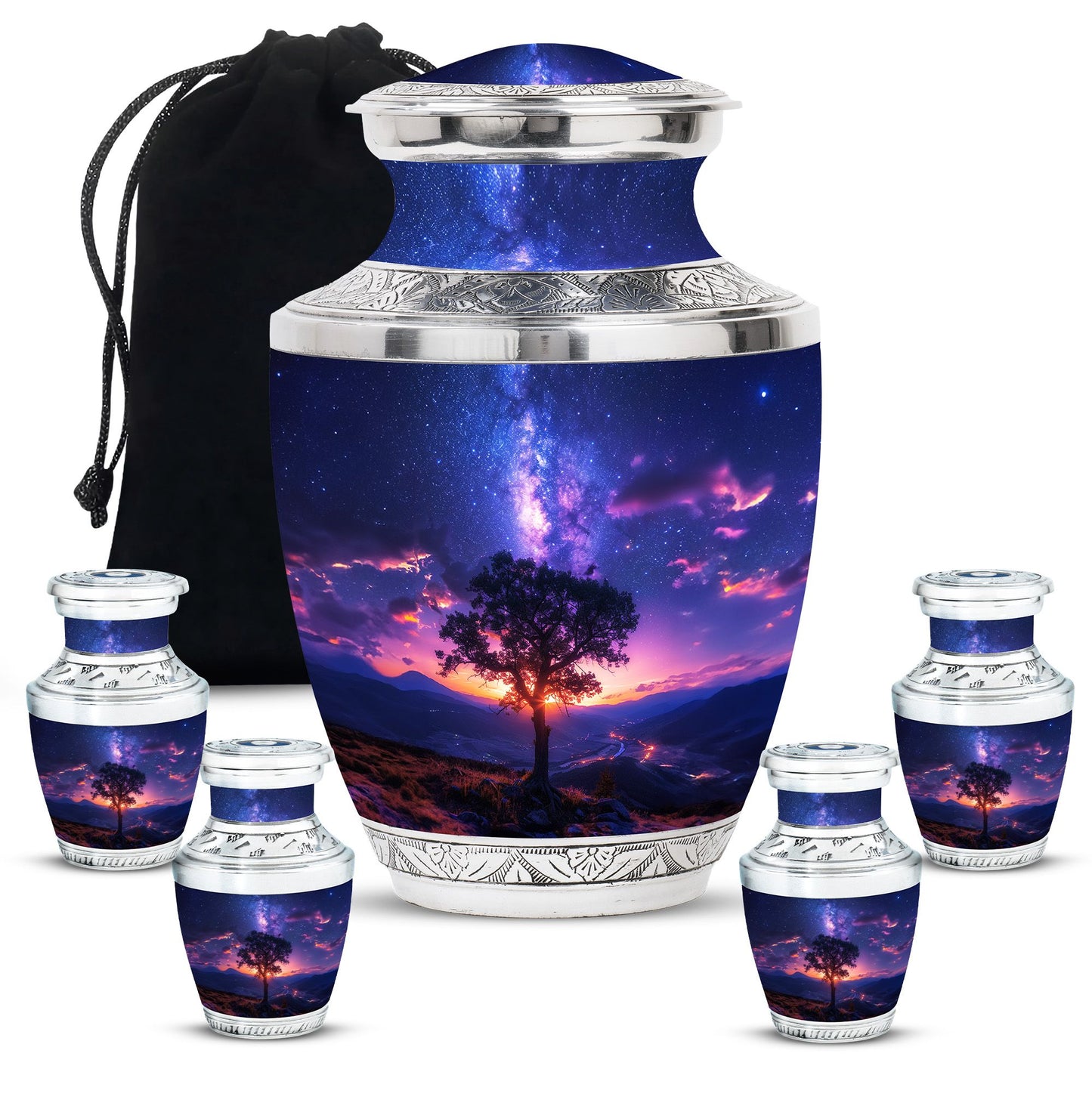 Personalized Galaxy Cremation Urn for Women - 10-inch, 200 cu in - Yatskia