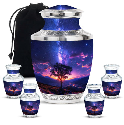 Personalized Galaxy Cremation Urn for Women - 10-inch, 200 cu in - Yatskia