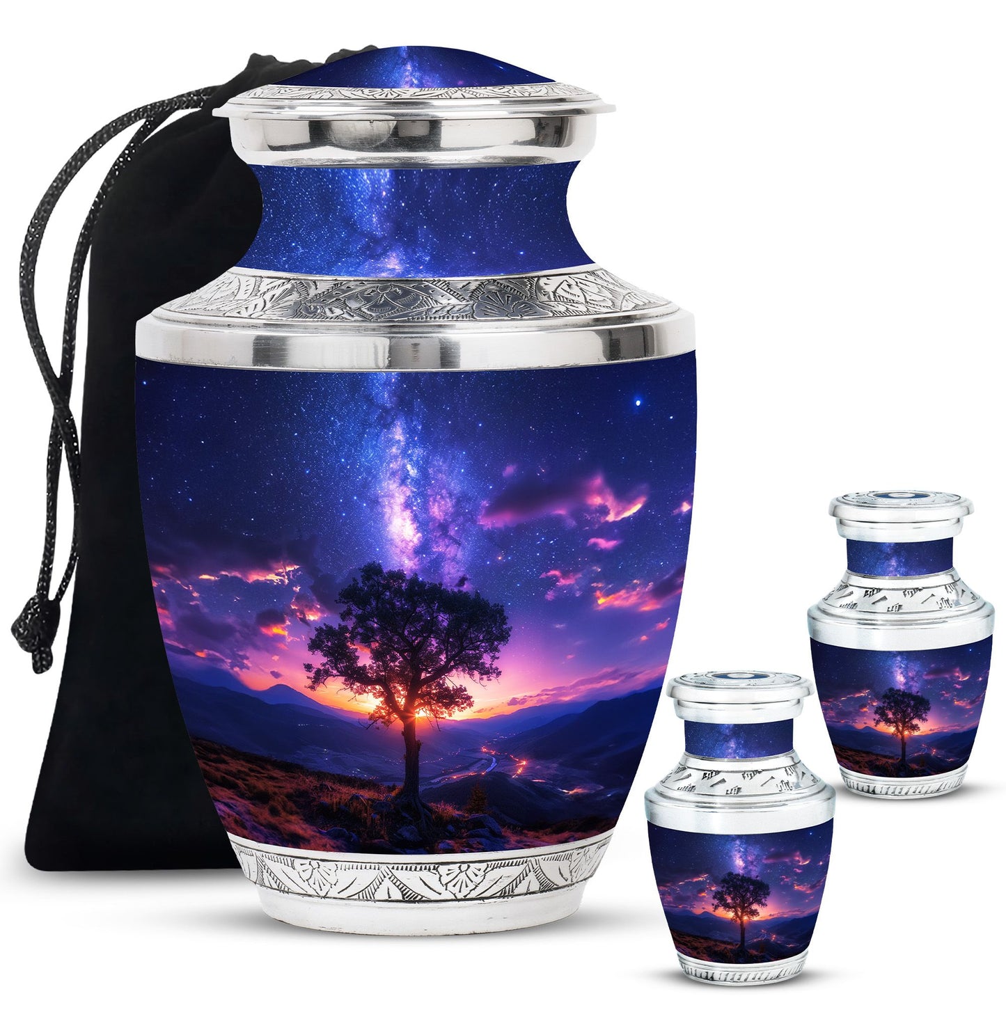 Personalized Galaxy Cremation Urn for Women - 10-inch, 200 cu in - Yatskia
