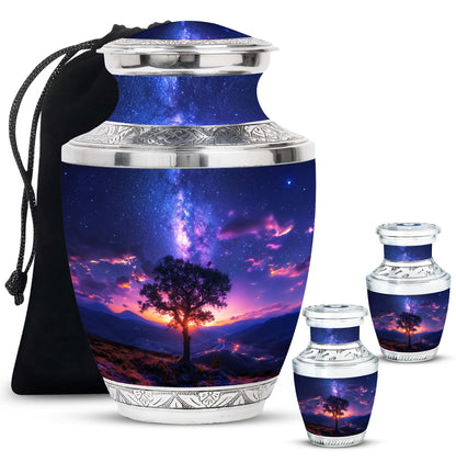 Personalized Galaxy Cremation Urn for Women - 10-inch, 200 cu in - Yatskia
