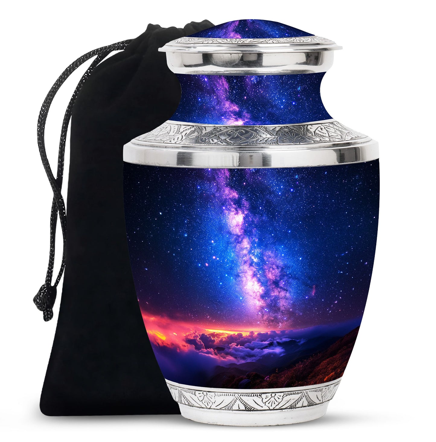Personalized Galaxy Cremation Urn for Human Ashes - 10-inch, 200 cu in - Yatskia