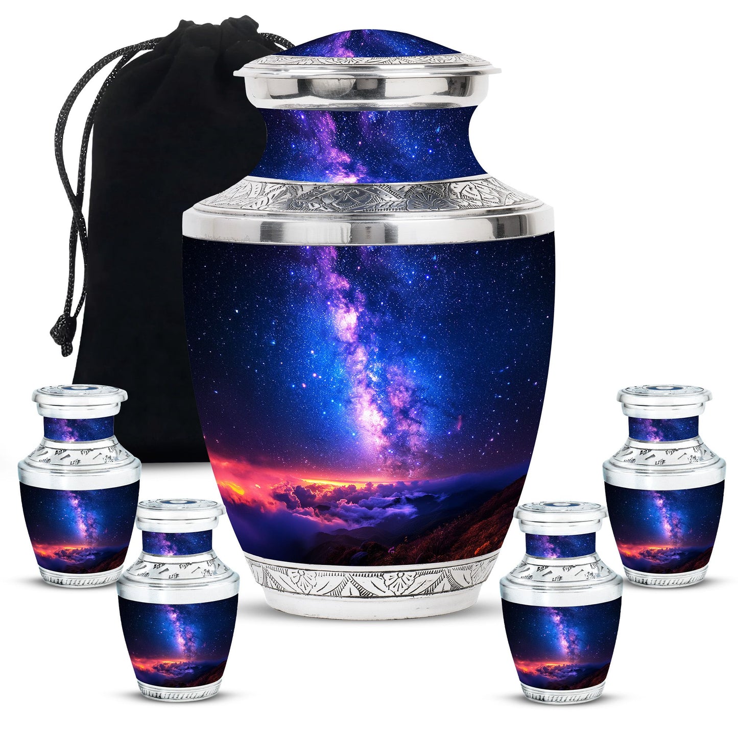 Personalized Galaxy Cremation Urn for Human Ashes - 10-inch, 200 cu in - Yatskia