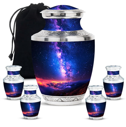 Personalized Galaxy Cremation Urn for Human Ashes - 10-inch, 200 cu in - Yatskia