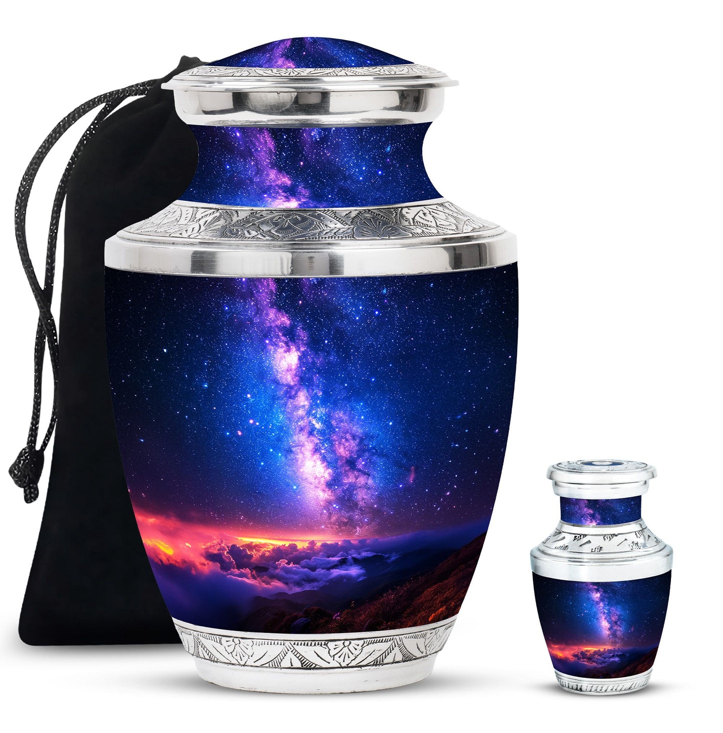 Personalized Galaxy Cremation Urn for Human Ashes - 10-inch, 200 cu in - Yatskia