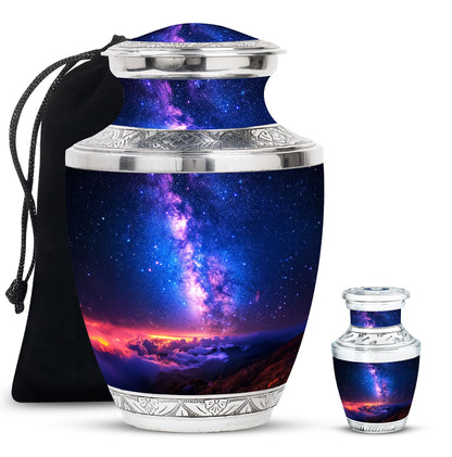 Personalized Galaxy Cremation Urn for Human Ashes - 10-inch, 200 cu in - Yatskia
