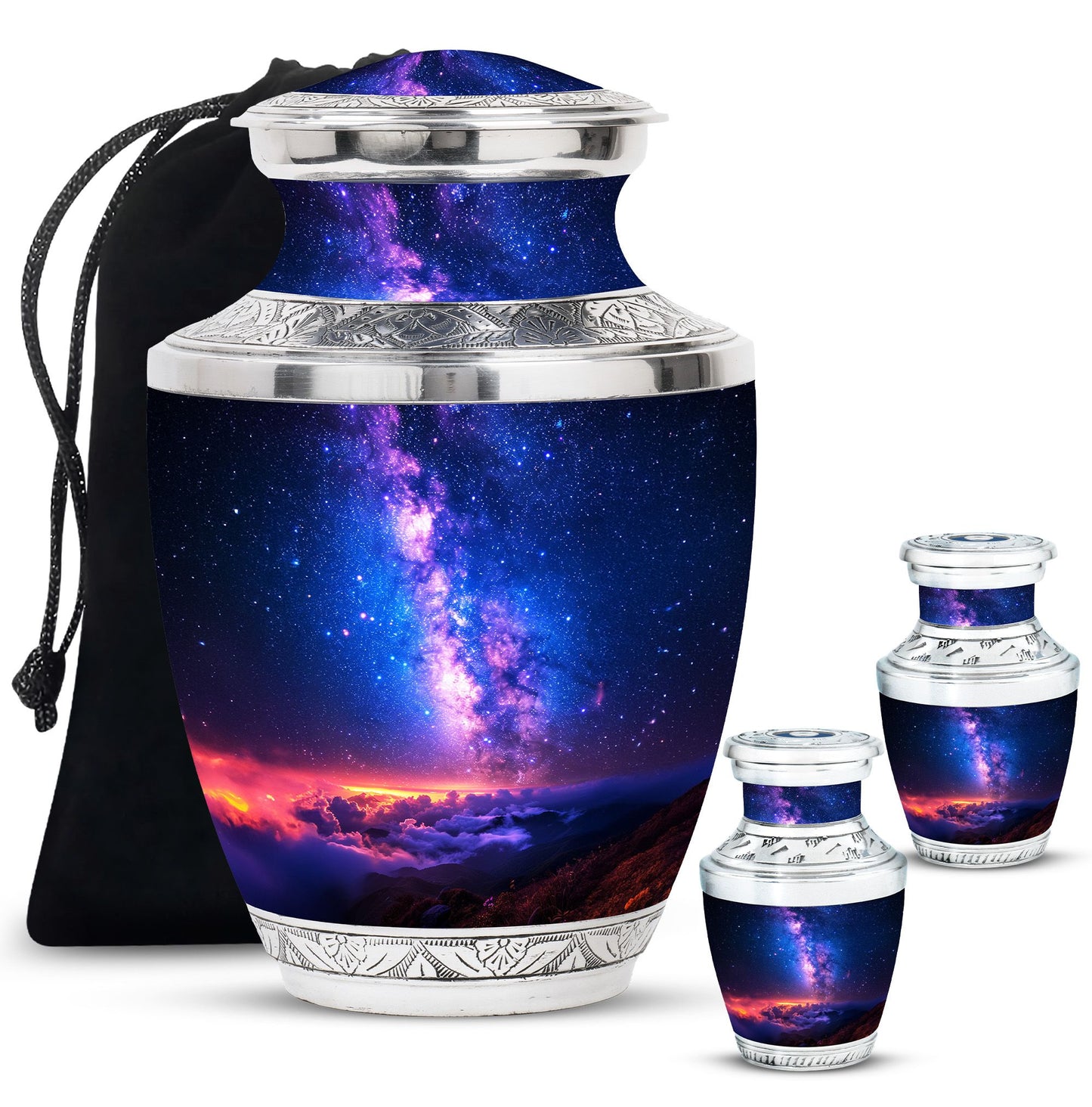 Personalized Galaxy Cremation Urn for Human Ashes - 10-inch, 200 cu in - Yatskia