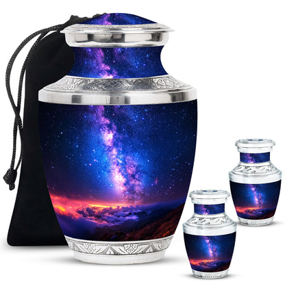Personalized Galaxy Cremation Urn for Human Ashes - 10-inch, 200 cu in - Yatskia
