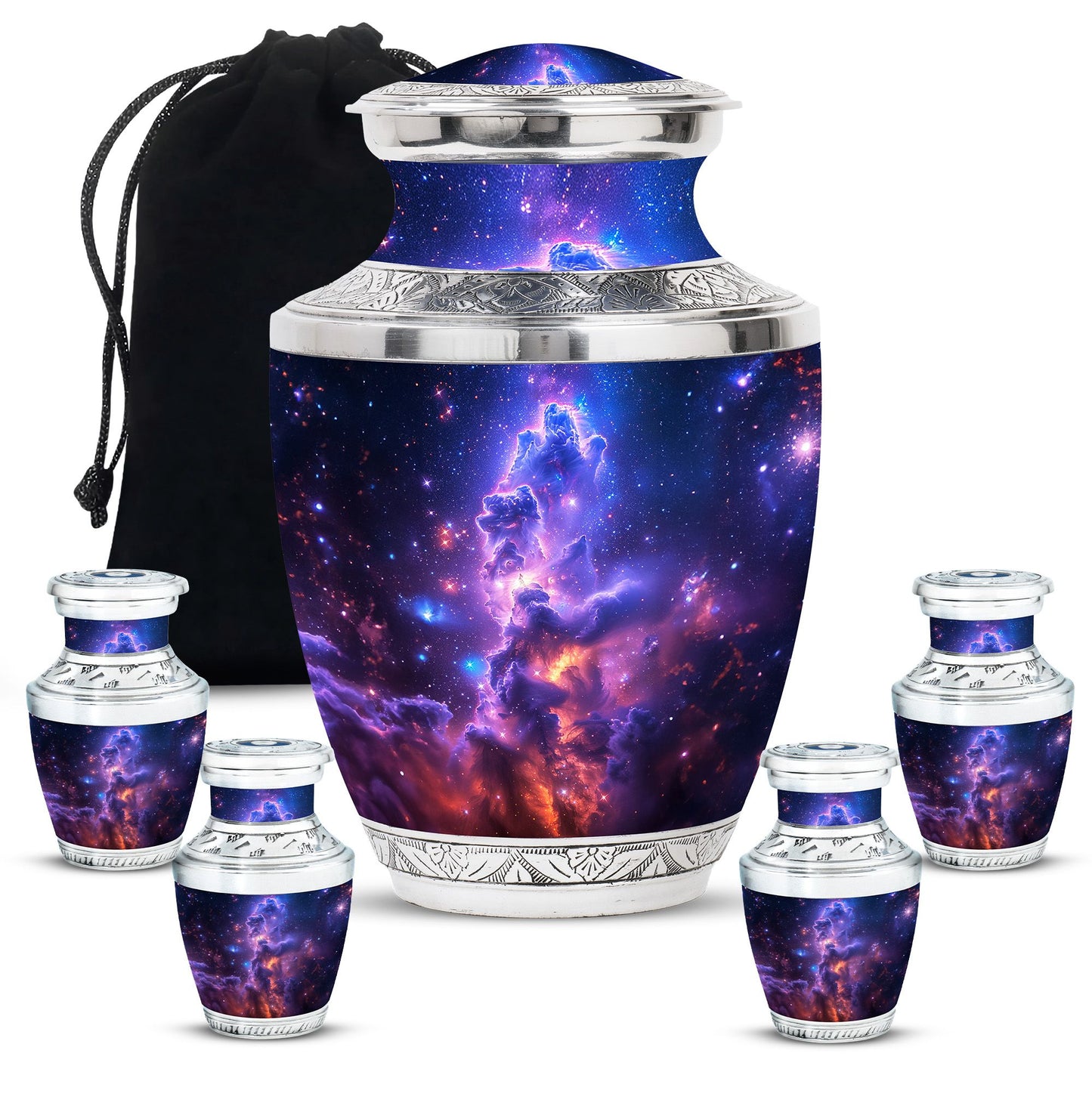 Personalized Galaxy Cremation Urn for Human Ashes - 10-inch, 200 cu in - Yatskia