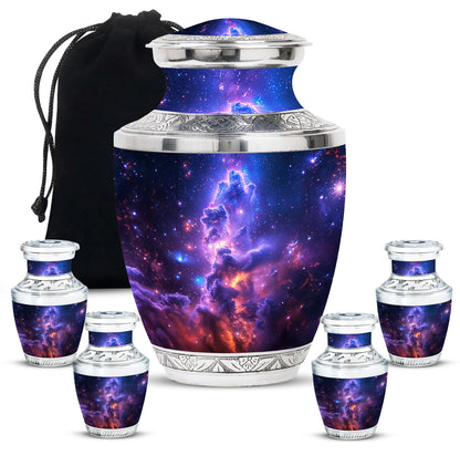 Personalized Galaxy Cremation Urn for Human Ashes - 10-inch, 200 cu in - Yatskia