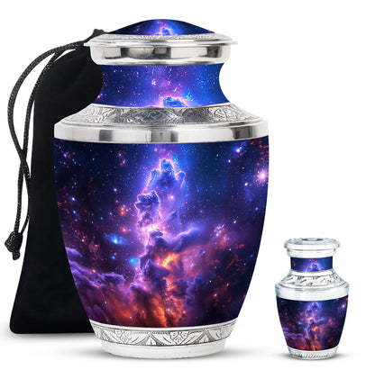 Personalized Galaxy Cremation Urn for Human Ashes - 10-inch, 200 cu in - Yatskia