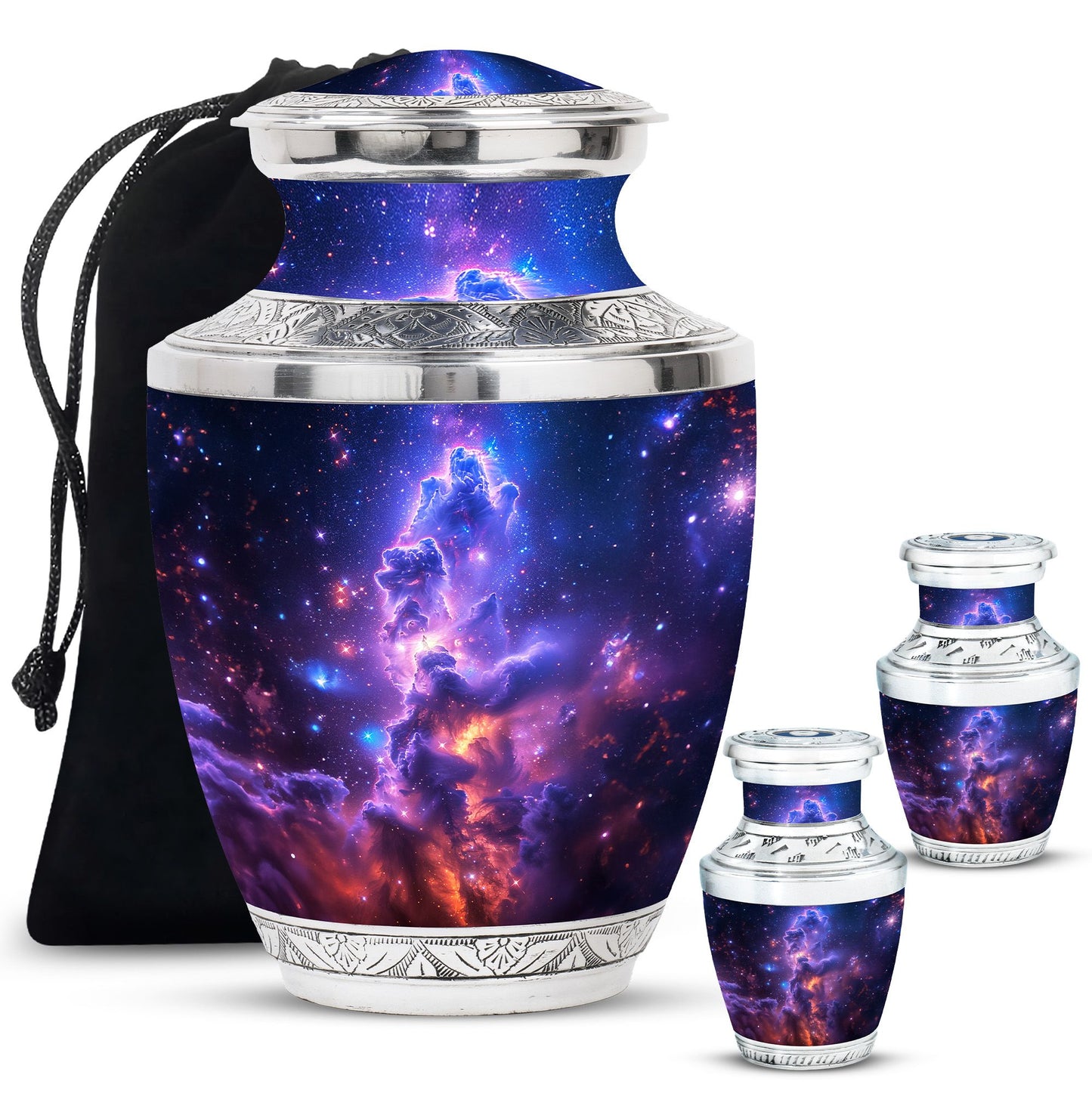 Personalized Galaxy Cremation Urn for Human Ashes - 10-inch, 200 cu in - Yatskia