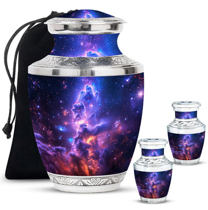 Personalized Galaxy Cremation Urn for Human Ashes - 10-inch, 200 cu in - Yatskia