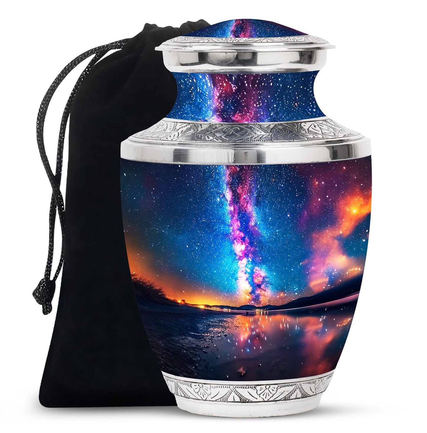 Personalized Galaxy Cremation Urn for Adult - 10-inch, 200 cu in - Yatskia