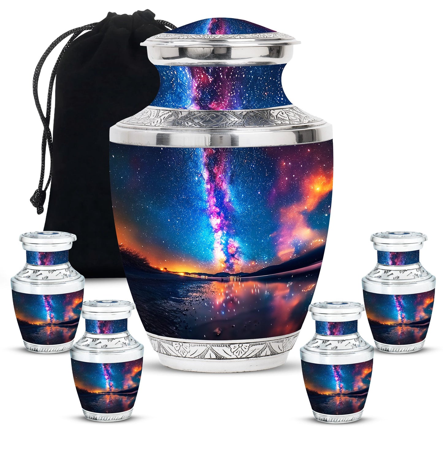 Personalized Galaxy Cremation Urn for Adult - 10-inch, 200 cu in - Yatskia