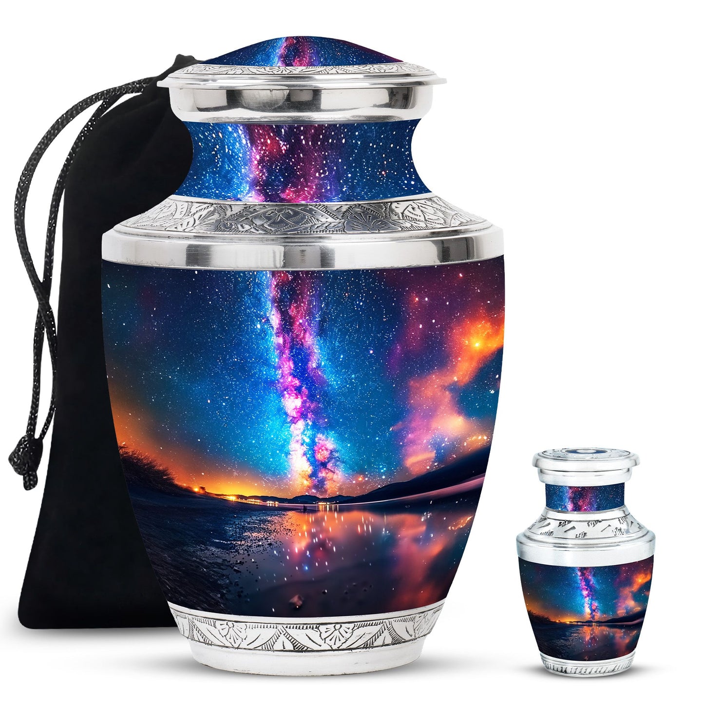 Personalized Galaxy Cremation Urn for Adult - 10-inch, 200 cu in - Yatskia