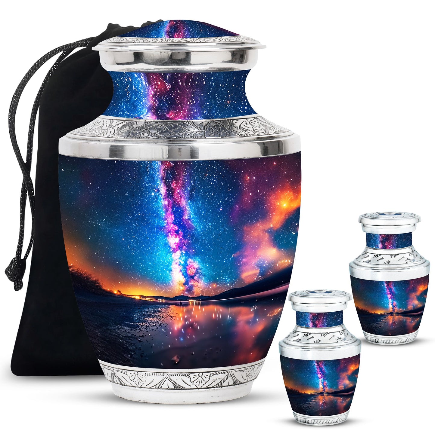 Personalized Galaxy Cremation Urn for Adult - 10-inch, 200 cu in - Yatskia