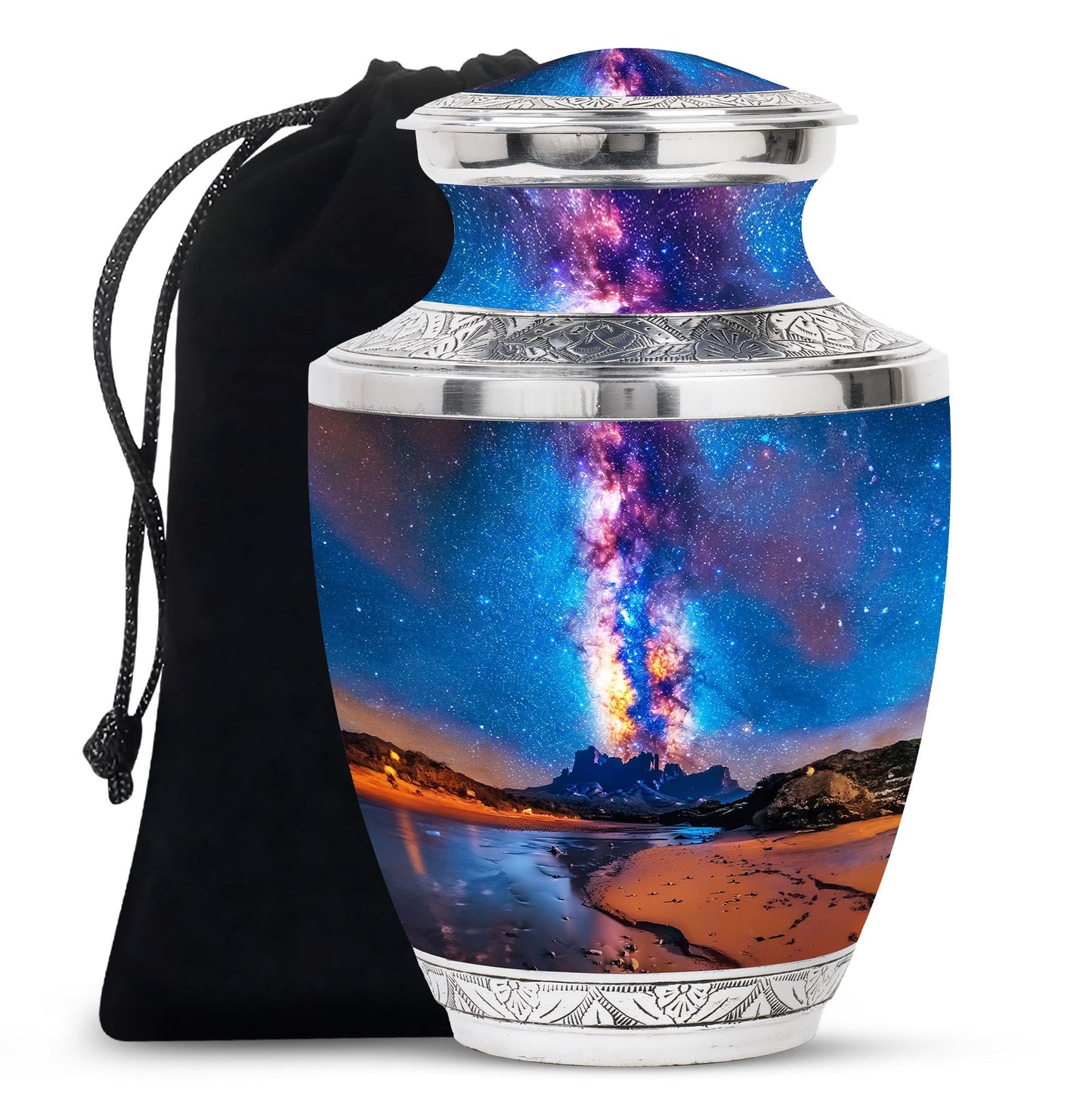 Personalized Galaxy Cremation Urn for Loved One - 10-inch, 200 cu in - Yatskia