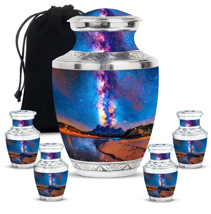Personalized Galaxy Cremation Urn for Loved One - 10-inch, 200 cu in - Yatskia