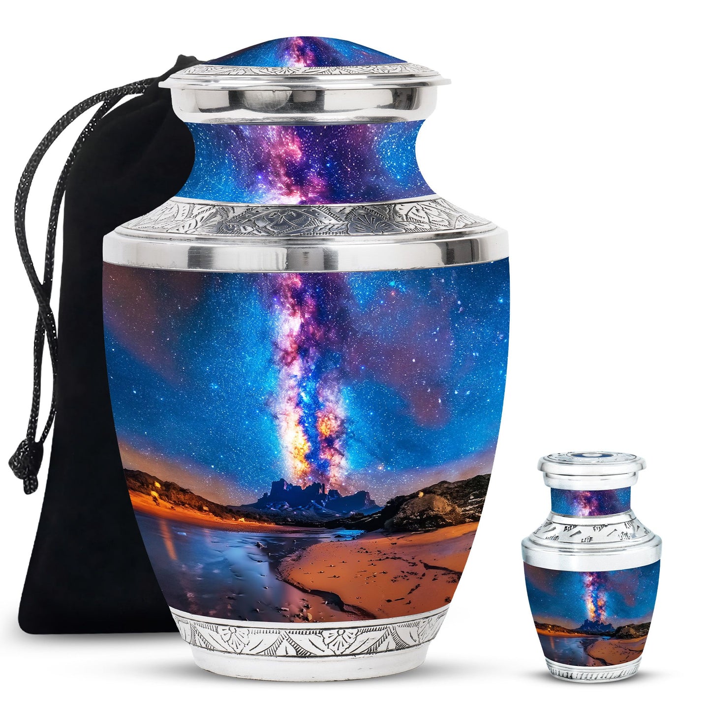 Personalized Galaxy Cremation Urn for Loved One - 10-inch, 200 cu in - Yatskia