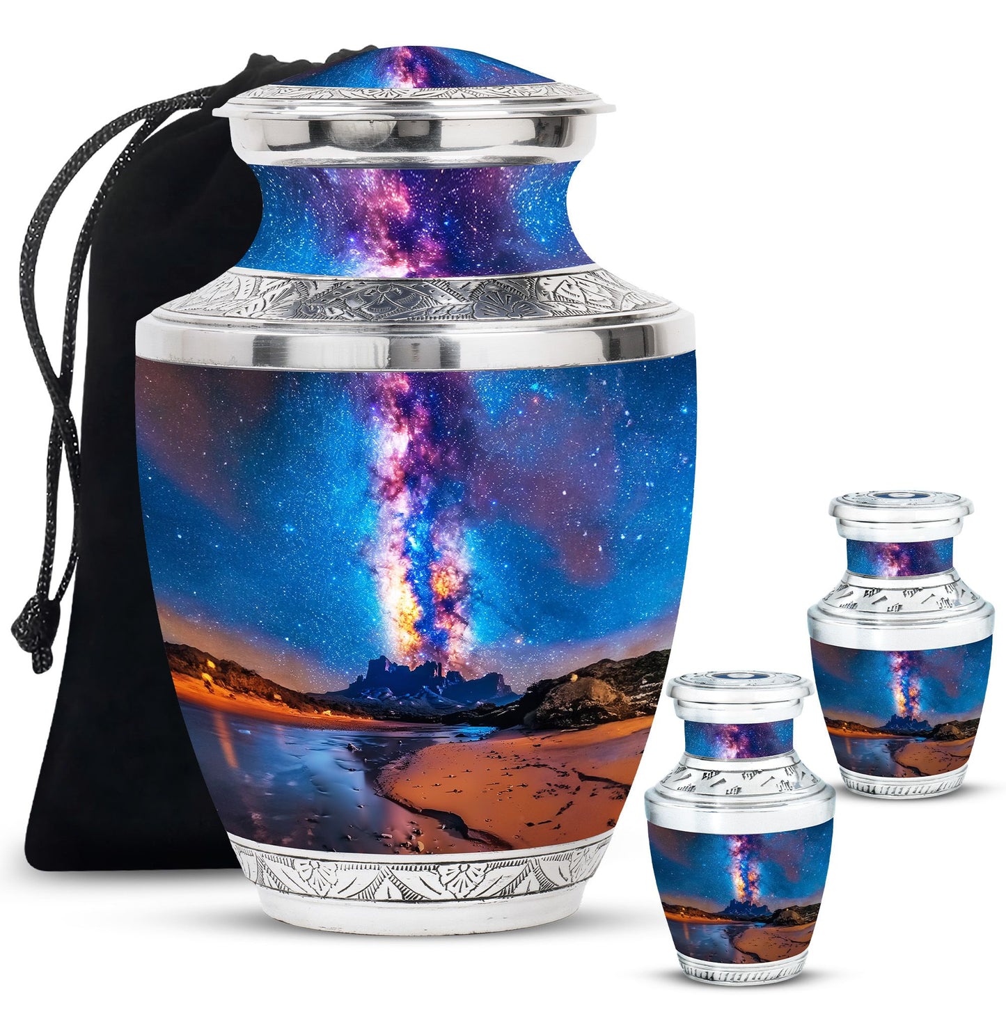 Personalized Galaxy Cremation Urn for Loved One - 10-inch, 200 cu in - Yatskia