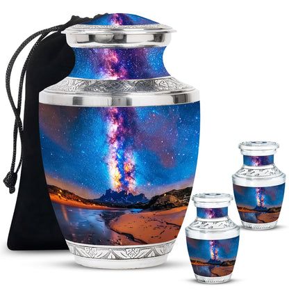 Personalized Galaxy Cremation Urn for Loved One - 10-inch, 200 cu in - Yatskia