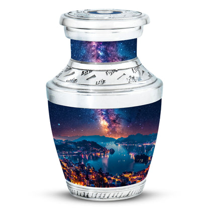 Personalized Galaxy Memorial Urn for Men - 10-inch, 200 cu in - Yatskia