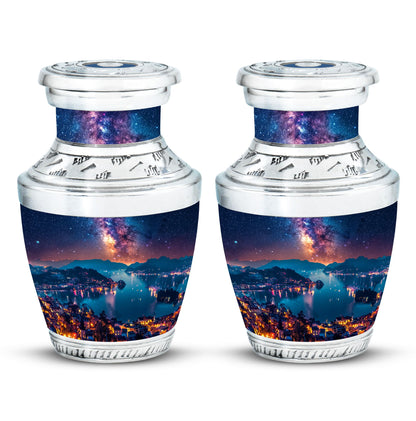 Personalized Galaxy Memorial Urn for Men - 10-inch, 200 cu in - Yatskia