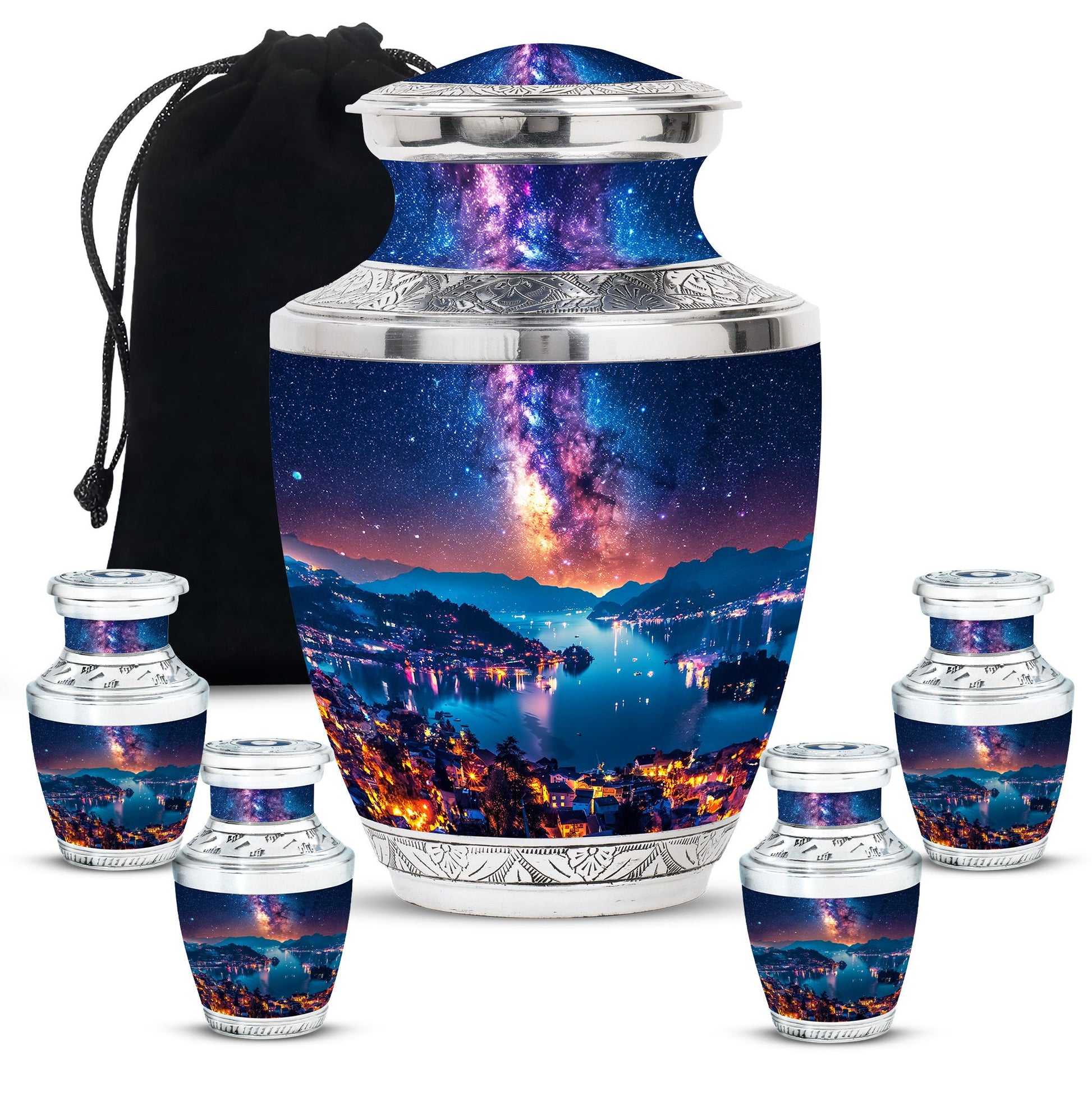 Milkyway Adult Urn Large Funeral Urn - Galaxy Decorative Urns For Ashes