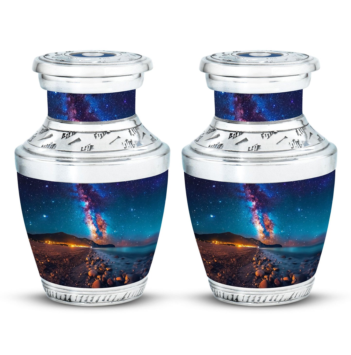 Personalized Galaxy Cremation Urn for Adults - 10-inch, 200 cu in - Yatskia