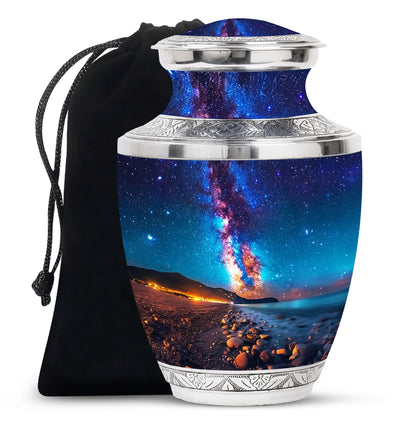 Personalized Galaxy Cremation Urn for Adults - 10-inch, 200 cu in - Yatskia