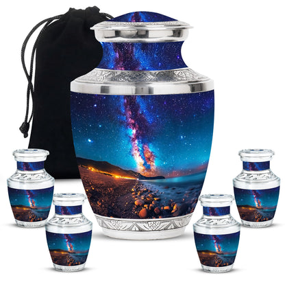 Personalized Galaxy Cremation Urn for Adults - 10-inch, 200 cu in - Yatskia