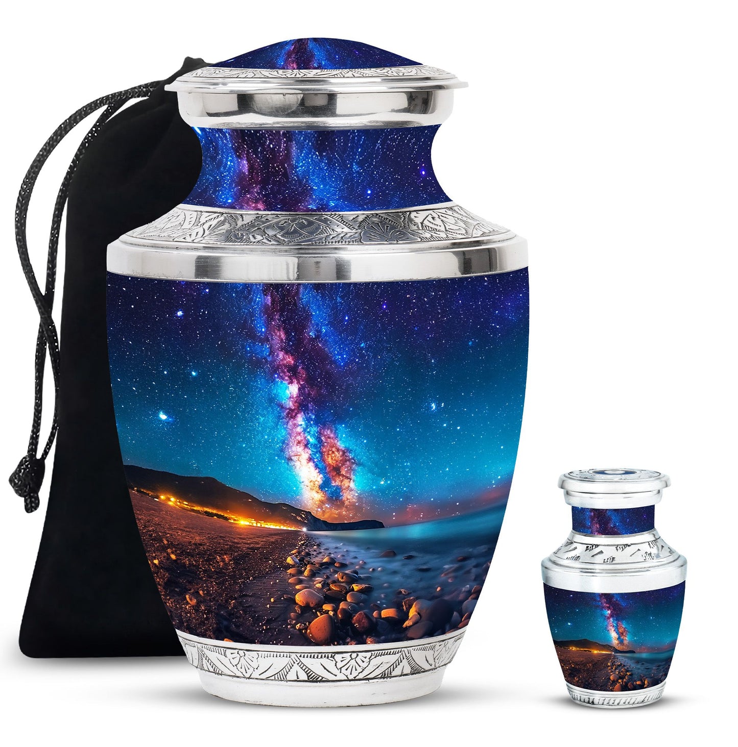 Personalized Galaxy Cremation Urn for Adults - 10-inch, 200 cu in - Yatskia
