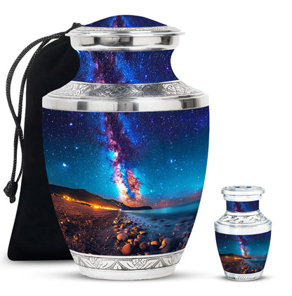 Personalized Galaxy Cremation Urn for Adults - 10-inch, 200 cu in - Yatskia